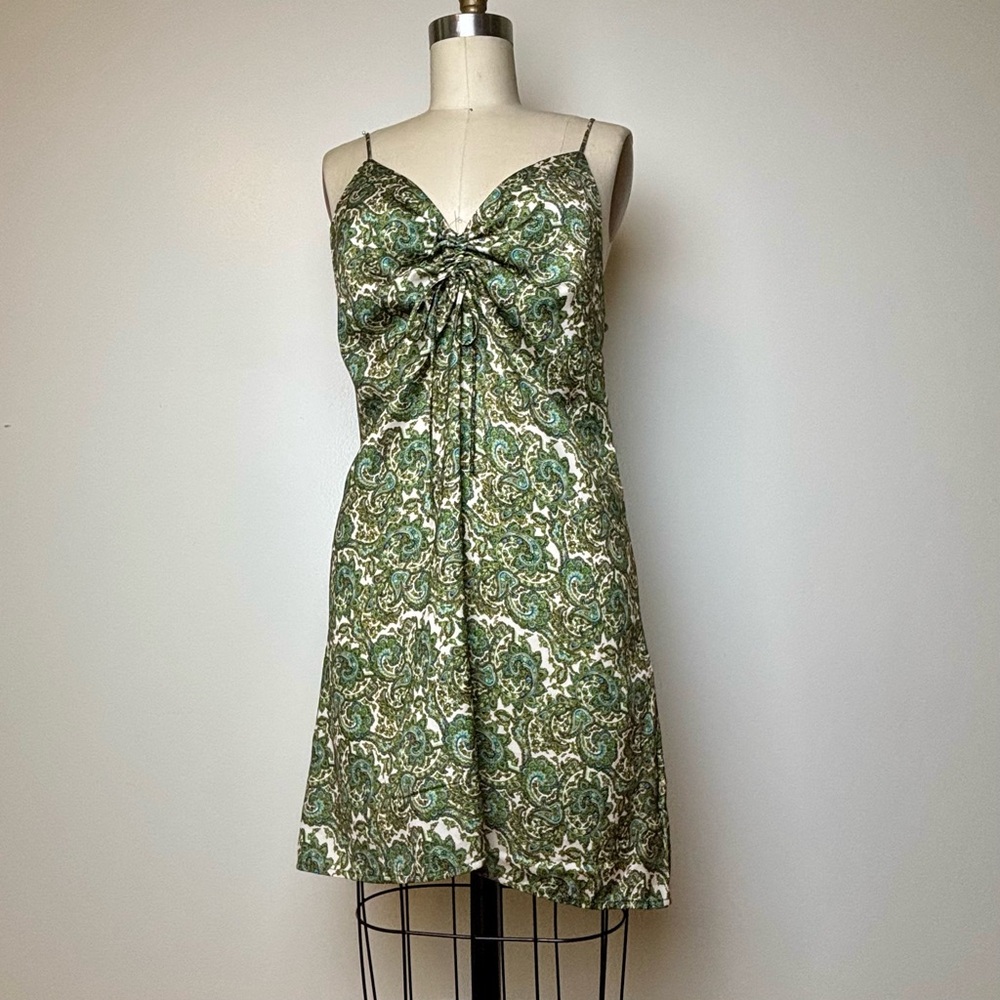 Vintage Green Paisley Dress Size L